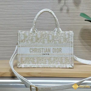 Túi nữ Mini Dior Book Tote White and Gold S5573