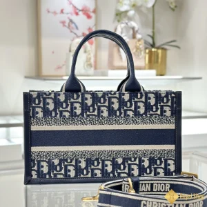 Túi nữ Mini Dior Book Tote xanh đậm S5573 2024