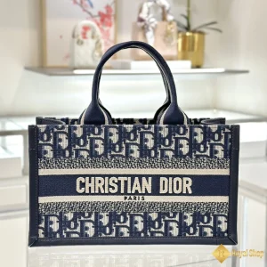 Túi nữ Mini Dior Book Tote xanh đậm S5573 chính hãng