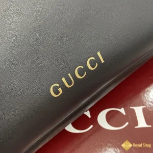 Túi xách Gucci nữ GG Emblem large shoulder màu đen 815217 siêu cấp