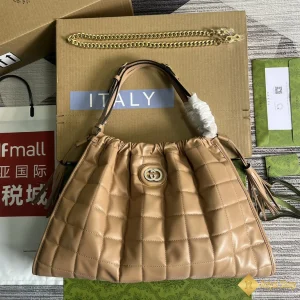 Túi xách nữ Gucci Deco medium tote màu nâu nhạt 746210