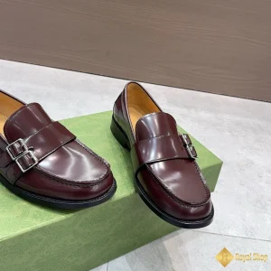 cận cảnh Giày loafer Gucci nam màu nâu đậm CKGC240022