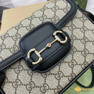 cận cảnh Túi nữ Gucci Horsebit 1955 mini shoulder viền đen 815205