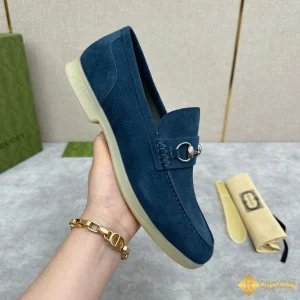 chất liệu Giày loafer Gucci nam da lộn xanh CKG421002093