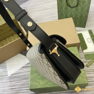 chất liệu Túi nữ Gucci Horsebit 1955 small shoulder viền đen 815178