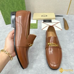 chi tiết Giày loafer Gucci nam màu nâu đất CKGC240015