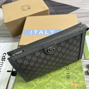 chi tiết Túi Clutch nam Gucci GG Supreme màu xám760243