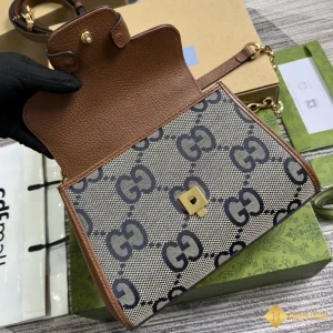 chi tiết Túi Gucci nữ Horsebit 1955 mini nâu GC703848