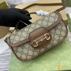 cùng ngắm Túi nữ Gucci Horsebit 1955 small viền nâu 815206