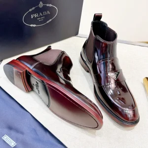 địa chỉ mua Giày boot Prada nam nâu bóng CKP4231