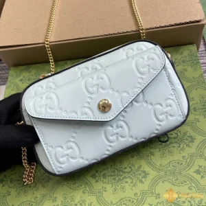 hình ảnh Túi Gucci nữ GG super mini shoulder màu xanh 781554