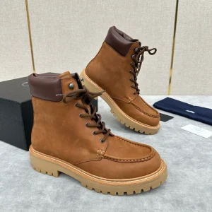 mẫu Giày boot Prada nam vàng nâu CKP4269