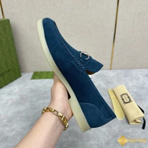 mẫu Giày loafer Gucci nam da lộn xanh CKG421002093