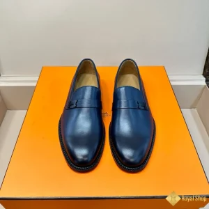 mẫu Giày nam loafer Hermes blue xanh đen CKH433