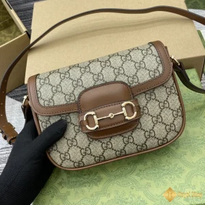 mẫu Túi nữ Gucci Horsebit 1955 mini shoulder viền nâu 815205