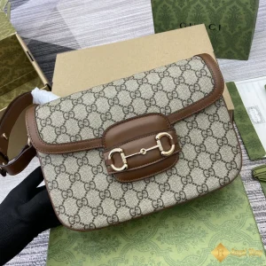 sự tinh tế Túi nữ Gucci Horsebit 1955 small shoulder viền nâu 815178