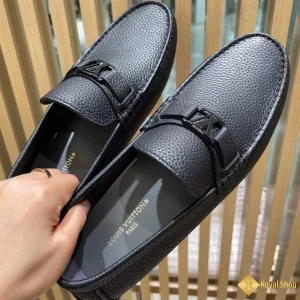 Giày lười LV nam đế bệt Moccasin màu đen LV-FA0274