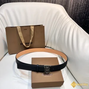 Thắt lưng Burberry nam da trơn khoá đen vàng 3.5cm YA41282 mới