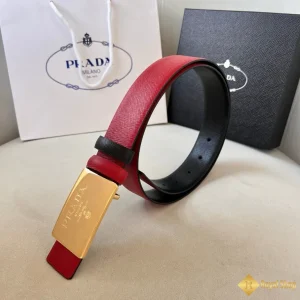 Thắt lưng Prada nam 3.5cm đỏ - đen YAP30173 được làm thủ công