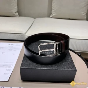 Thắt lưng Prada nam 3.5cm khoá kim đen - nâu YAP30176