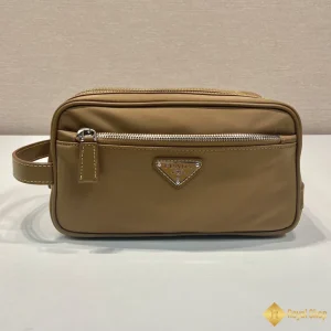 Túi Clutch Prada nam cầm tay Re-Nylon nâu sáng 2NA891