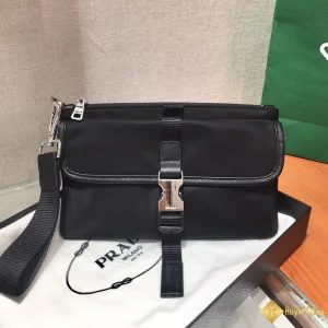 Túi Clutch Prada nam cầm tay da Re-Nylon và Saffiano Black 2VH011