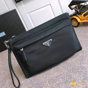 Túi Clutch Prada nam cầm tay da Saffiano Black 2NE007 hot