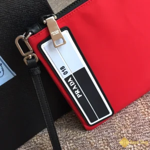 Túi Clutch Prada nam cầm tay màu đỏ 2NH006 siêu cấp