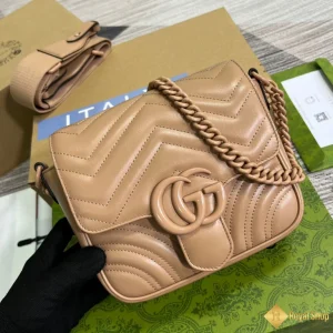 Túi Gucci nữ GG Marmont màu nâu sáng 739681