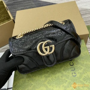 Túi Gucci nữ GG Marmont mini đen bóng 446744