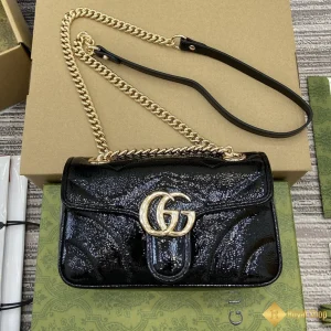 Túi Gucci nữ GG Marmont mini đen bóng 446744 like auth