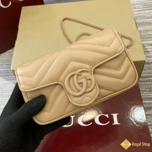 Túi Gucci nữ GG Marmont mini nâu nhạt 476433