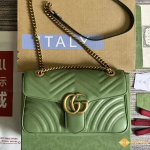 Túi Gucci nữ GG Marmont small shoulder xanh lá 443497