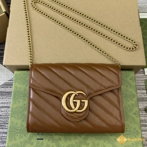 Túi Gucci nữ GG Marmont super mini màu nâu 474575