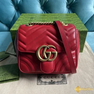 Túi Gucci nữ mini GG Marmont màu đỏ 739682