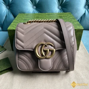 Túi Gucci nữ mini GG Marmont màu hồng đất 739682