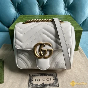 Túi Gucci nữ mini GG Marmont màu trắng ngà 739682