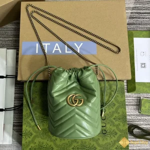 Túi nữ Gucci GG Marmont mini bucket màu xanh lá 575163