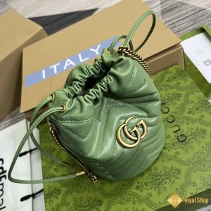 Túi nữ Gucci GG Marmont mini bucket màu xanh lá 575163 siêu cấp