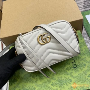 Túi nữ Gucci GG Marmont mini shoulder xám nhạt 448065 like auth