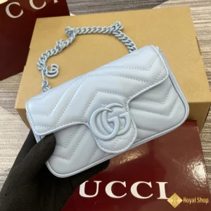 Túi nữ Gucci GG Marmont mini xanh da trời 699757