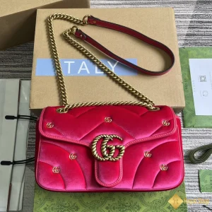 Túi nữ Gucci GG Marmont small shoulder màu hồng 443497