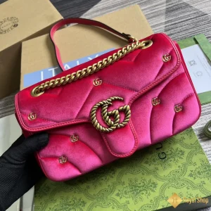 Túi nữ Gucci GG Marmont small shoulder màu hồng 443497 like auth