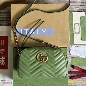 Túi nữ Gucci GG Marmont small shoulder màu xanh lá 447632