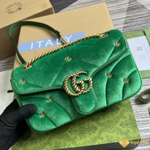 Túi nữ Gucci GG Marmont small shoulder xanh lá 443497 mới