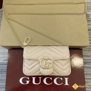 Túi nữ Gucci GG Marmont super mini màu be 476433