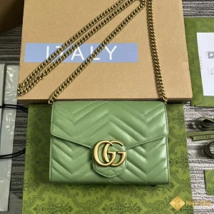 Túi nữ Gucci GG Marmont super mini xanh lá 474575