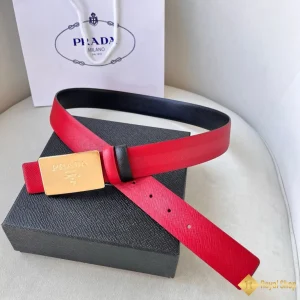 cận cảnh Thắt lưng Prada nam 3.5cm đỏ - đen YAP30173