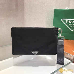 chất liệu Túi Clutch Prada nam cầm tay da Re-Nylon và Saffiano Black 2VH011