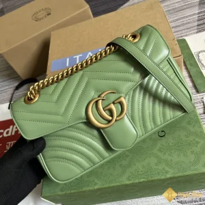 hình ảnh Túi Gucci nữ GG Marmont small shoulder xanh lá 443497